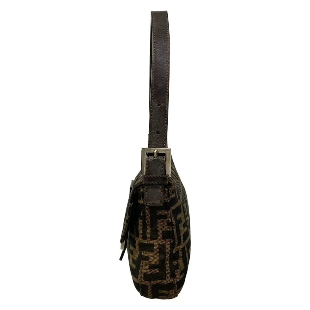Fendi Mamma bucket / Zucchino pattern Handbag Brown Dark Brown Jacquard Leather